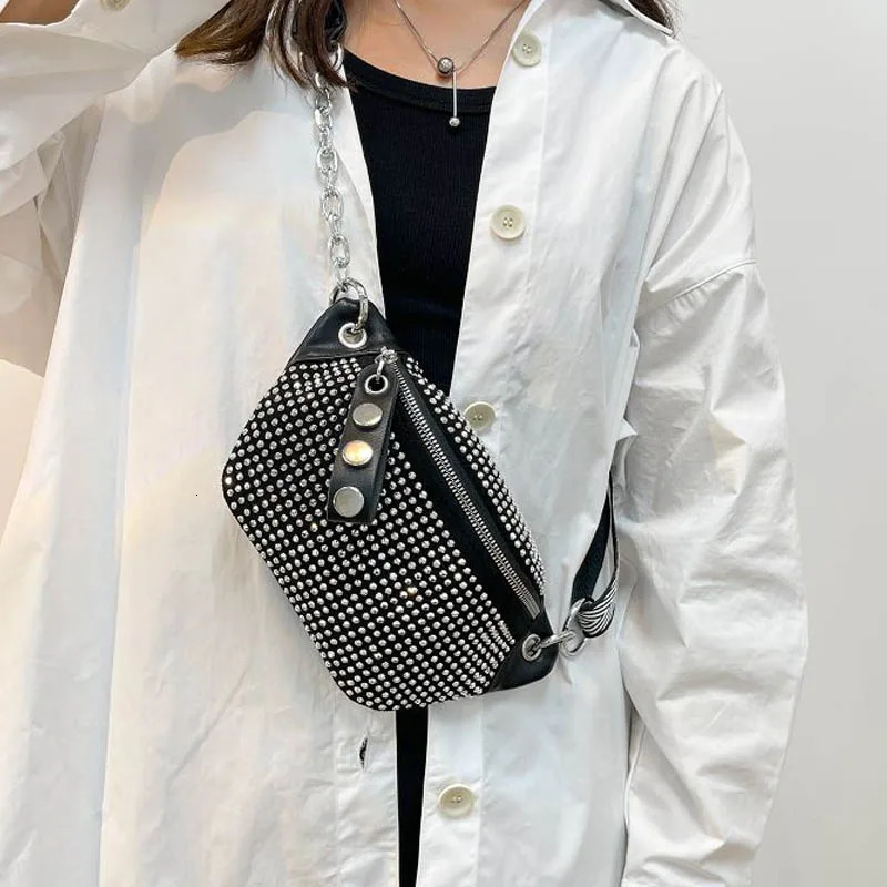Lady Waist Bag Ladies Chain Shoulder Crossbody Chest Bags Diamond Fanny pack And Phone Pack Fashion Female Belt Bag 250731