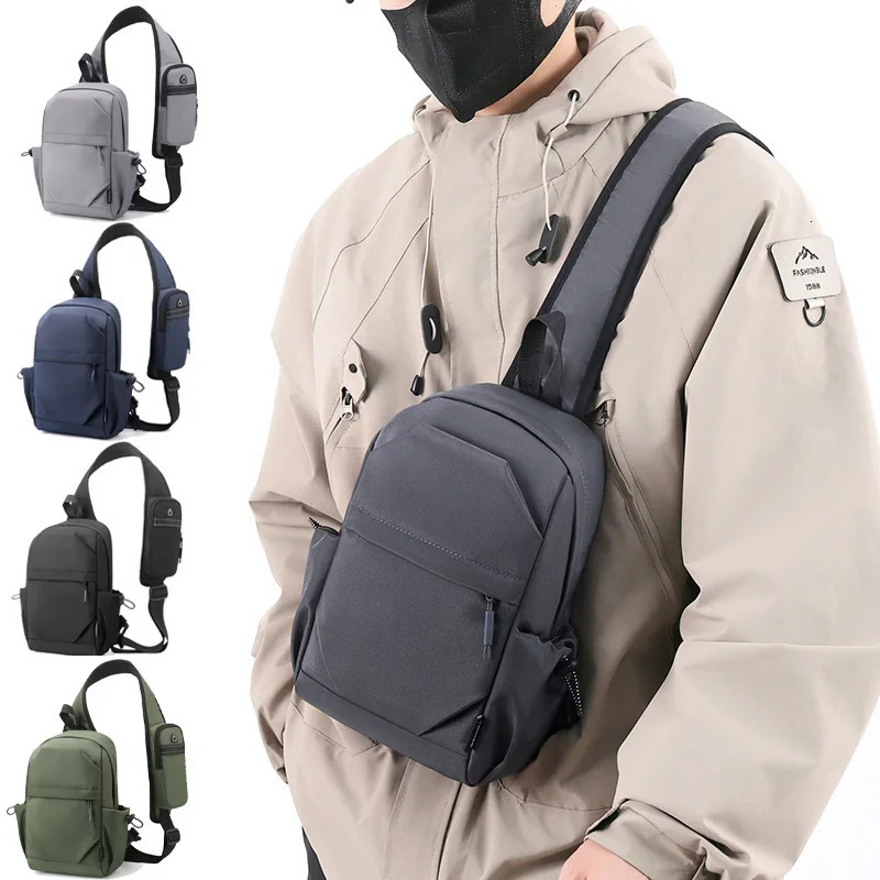 Fashion Casual Sling Chest Bag Backpack for Man Waterproof Oxford Shoulder Bag with Phone Pocket Crossbody Hiking Travel Gym Bag 250731