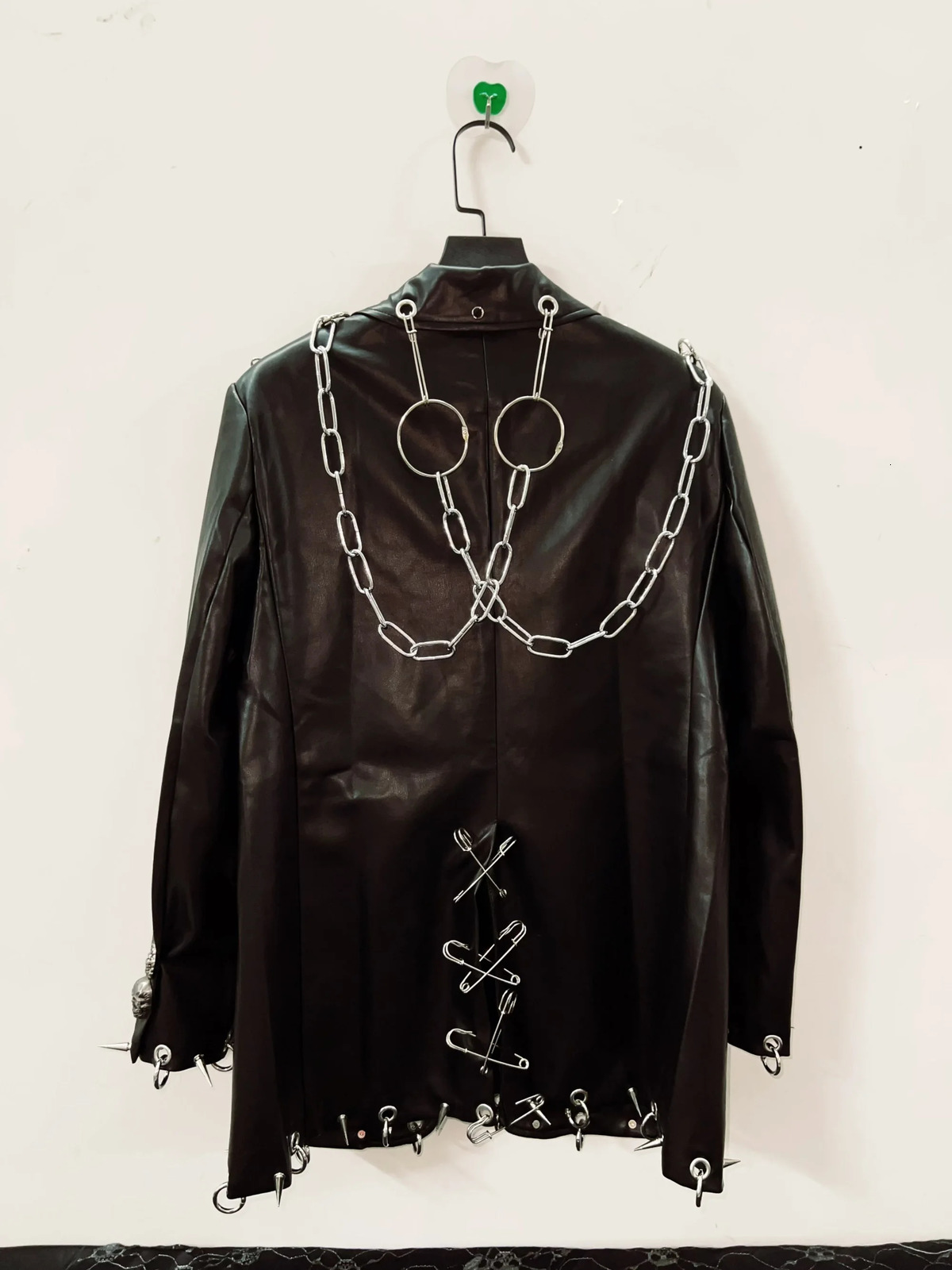 Leather vintage Jacket Skull y2k fashion gothic clothes Punk harajuku 250731