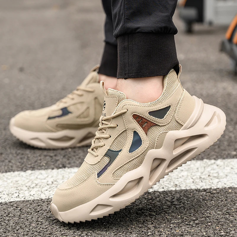 Breathable Men Work Shoes Indestructible Safety Shoes Lightweight Protective Sneakers Safety Steel Toe Shoes Men Puncture-Proof 250731