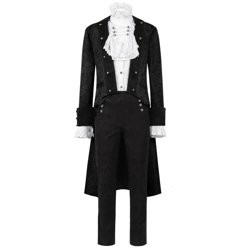 Vintage Overcoat Lapel Collar Long Trench Men Frock Coat Gothic Punk Uniform Victorian Costume Peacoat Tailcoat Jacket For Adult 250729