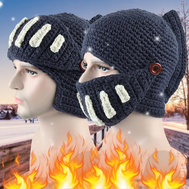 Winter 2 in1 Mask Beanies Hats Warm Knitted Balaclava Hats Windproof Solid Full Face Ski Bonnet Tactical Cycling Earmuffs Cap 250730