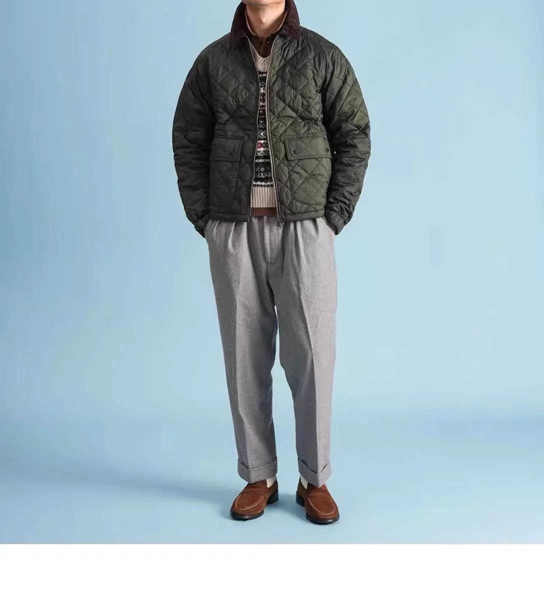 Barbou American Retro Dom Warm Business Quilted Short Thin Cotton Jacket Coat for Men and WomenXJ250801