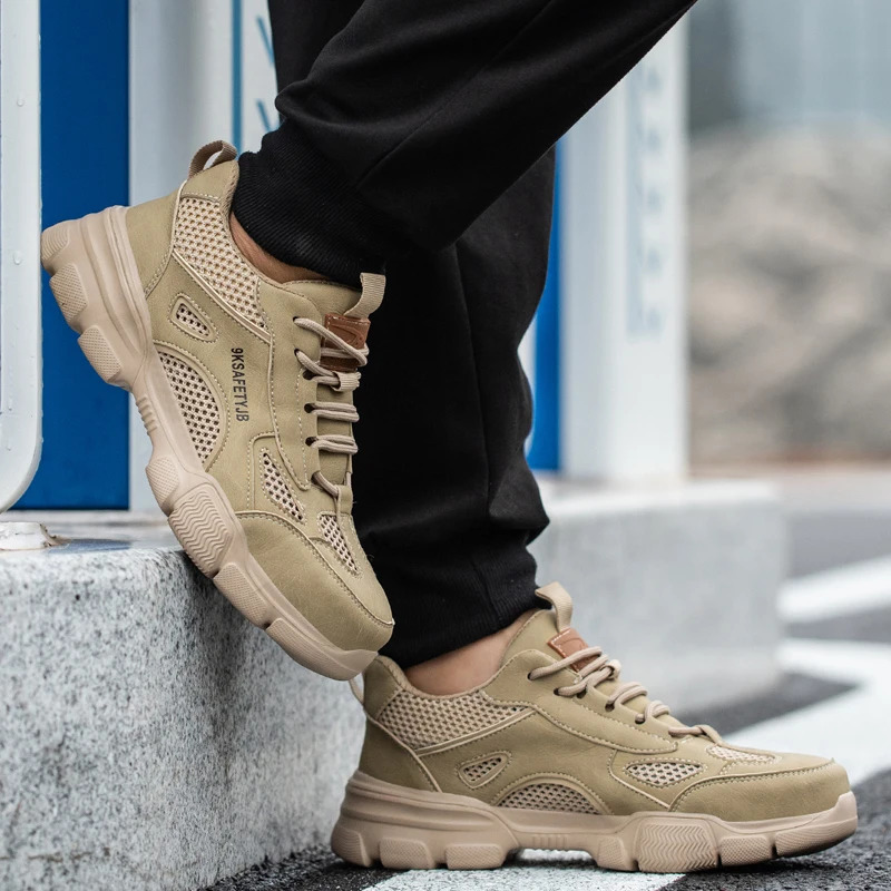 Men Safety Shoes Steel Toe Sneaker Breathable Work Safety Boots Man Puncture Proof Work Shoes Anti-smash Construction Work Shoes 250731