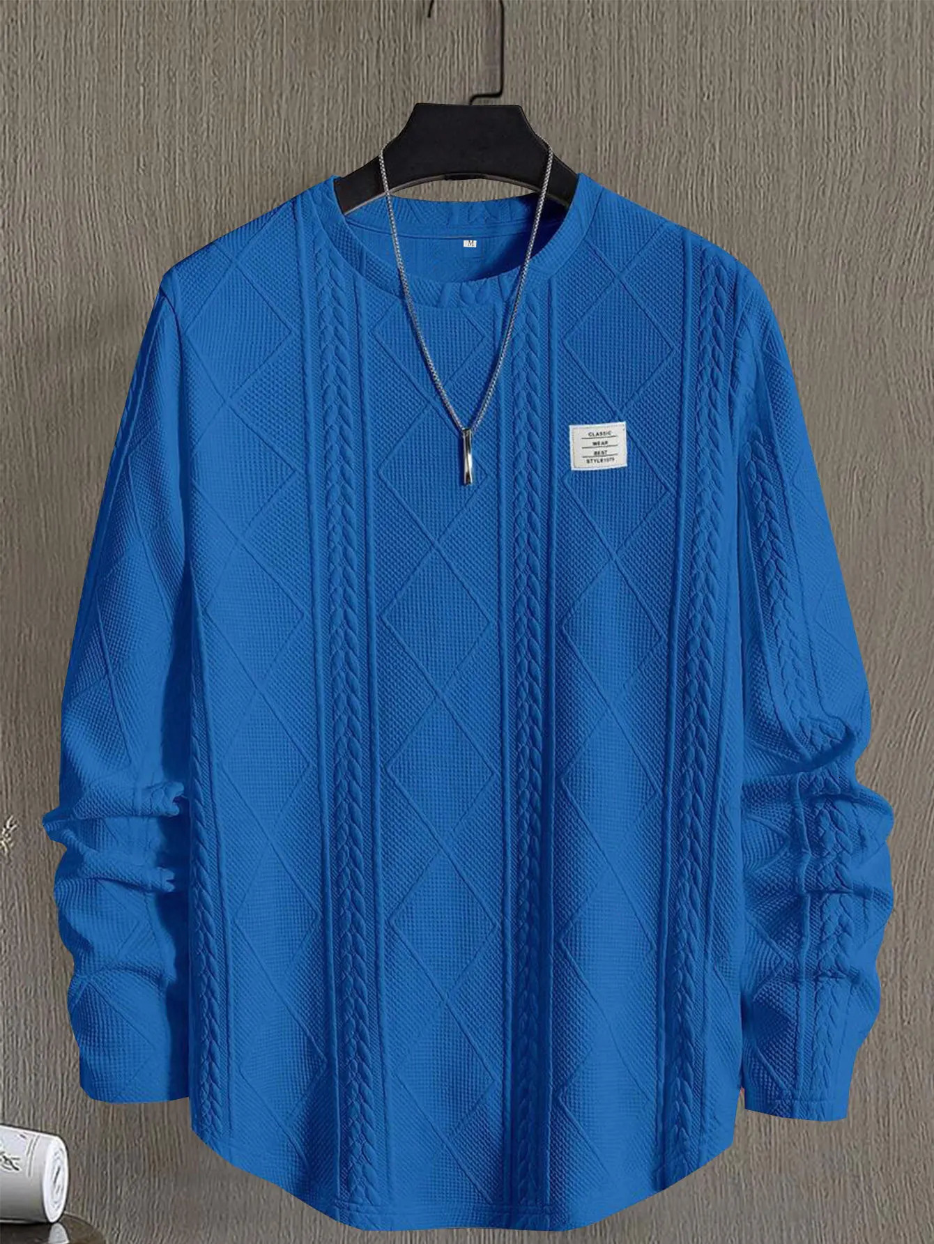 Autumn and Winter Selling Mens Letter Collage Solid Color Top Round Neck Sweatshirt Casual Sports Pullover 250729