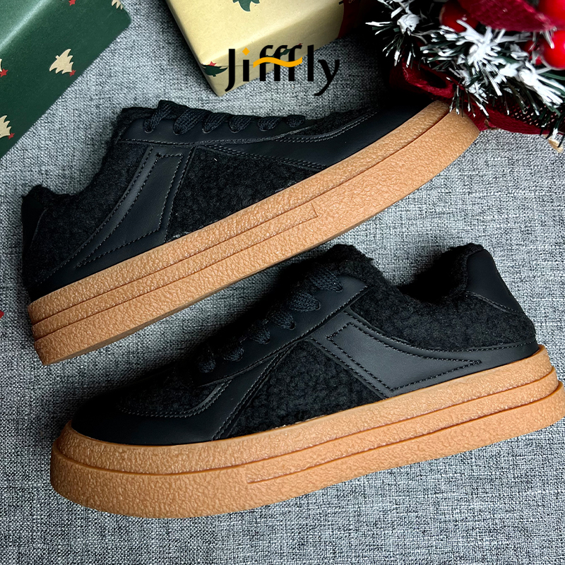 Jifffly Men's Shoes 2025 Winter Thickened New Casual Trendy Sports Sneakers Unisex Versatile Canvas designer shoes