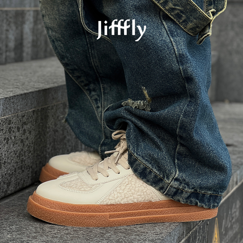 Jifffly Men's Shoes 2025 Winter Thickened New Casual Trendy Sports Sneakers Unisex Versatile Canvas designer shoes