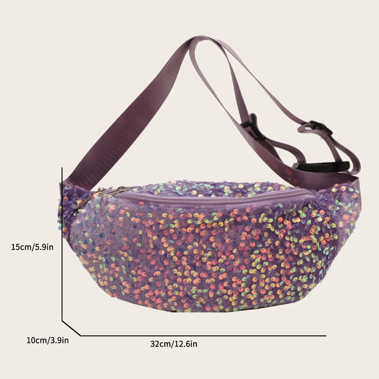 Fashion Womens Waist Bag Sequin Handbag Purse Large Capacity Crossbody Chest Bag Versatile Banana Waist Pack Female 250731