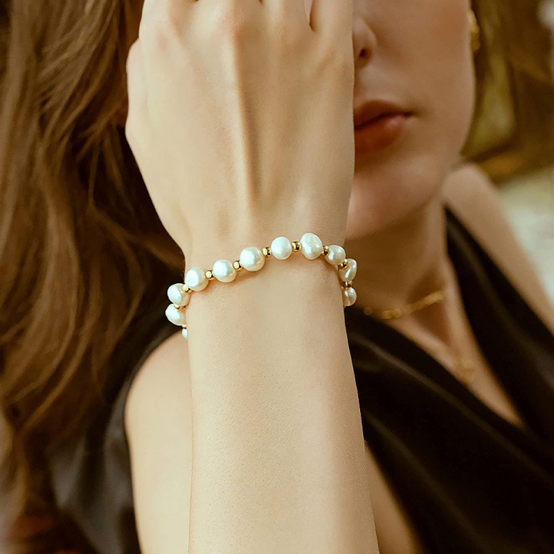 New Chinese Style Personalized Imitation Freshwater Pearl Beaded Bracelet High-end Round Ring Inlaid with Cubic Zirconia Tassel Jewelry