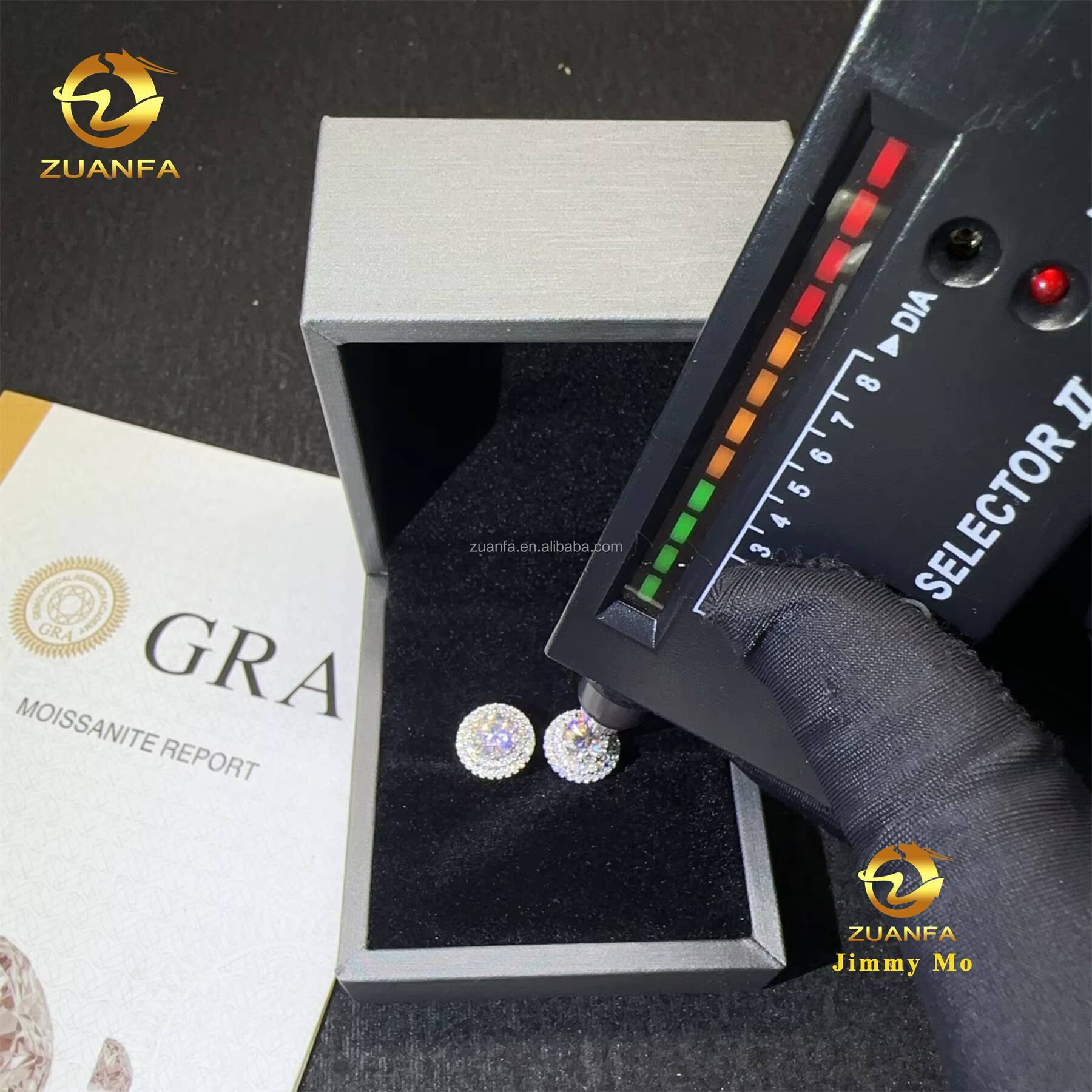 Fashion Popular Rapper Fire Jewelry Men Iced Out Hip Hop Sterling Silver 925 Screw Back Moissanite Diamond Stud Earrings Men