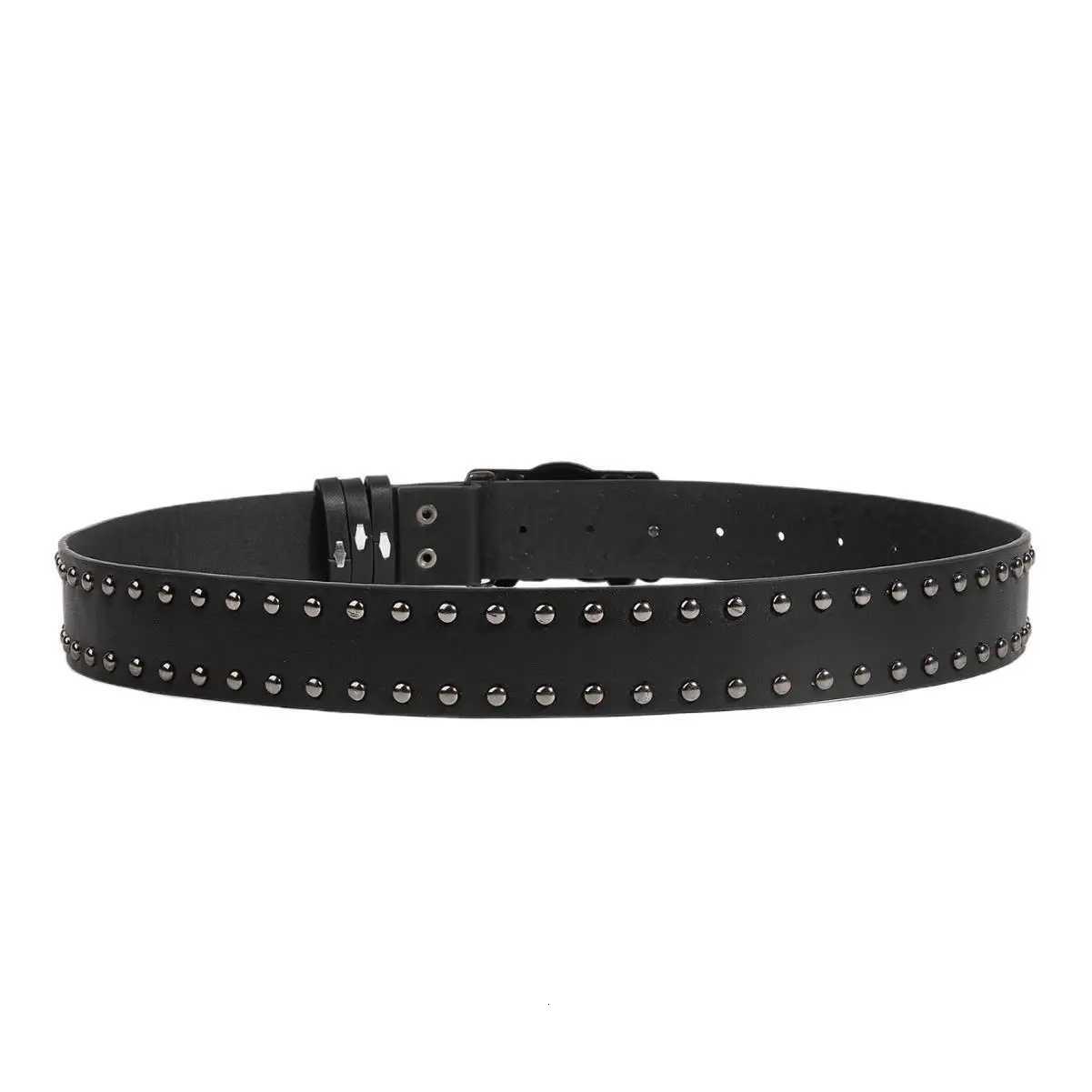 Punk Belt Unisex Fashion Personality Trend All-match Jeans Accessories Black Skull Metal Buckle PU Girdle Retro Y2K Waistband XJ250801