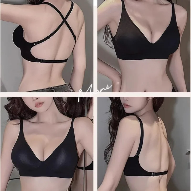 Backless Seamless Bras For Women Summer Bra Soft Nonwire Underwear Wireless Bralette Brassiere Deep V Sexy Lingerie Girls 250724