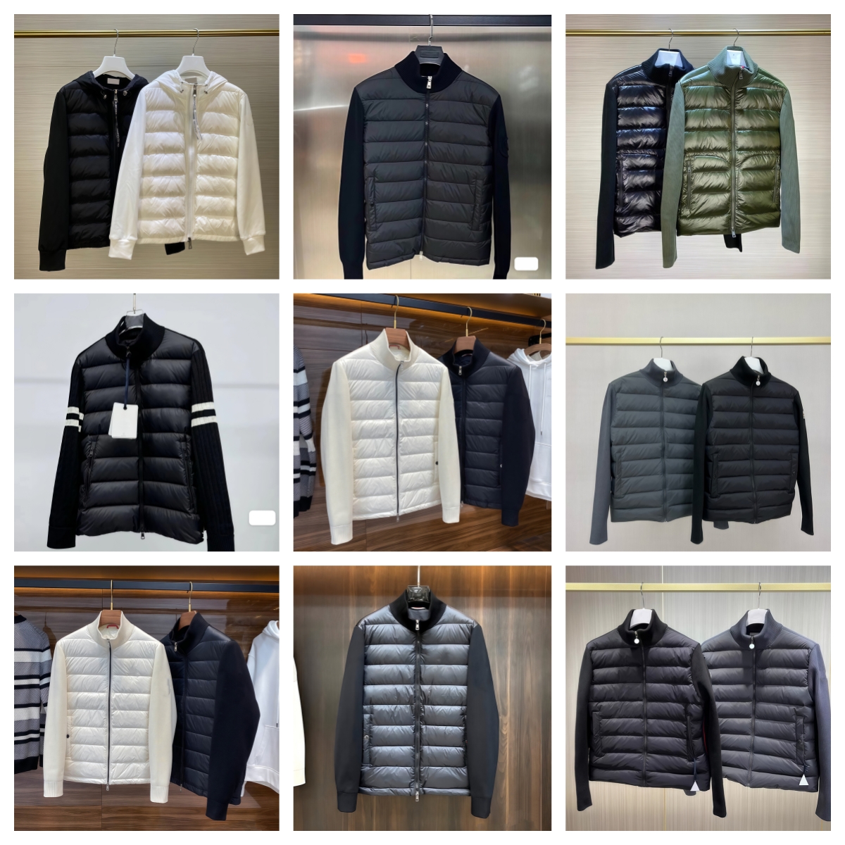 winter men Down jackets jacket designer parkas coat down jacket womens embroidered badge stand collar knitted splice sweater lightweight sweater casual jacket