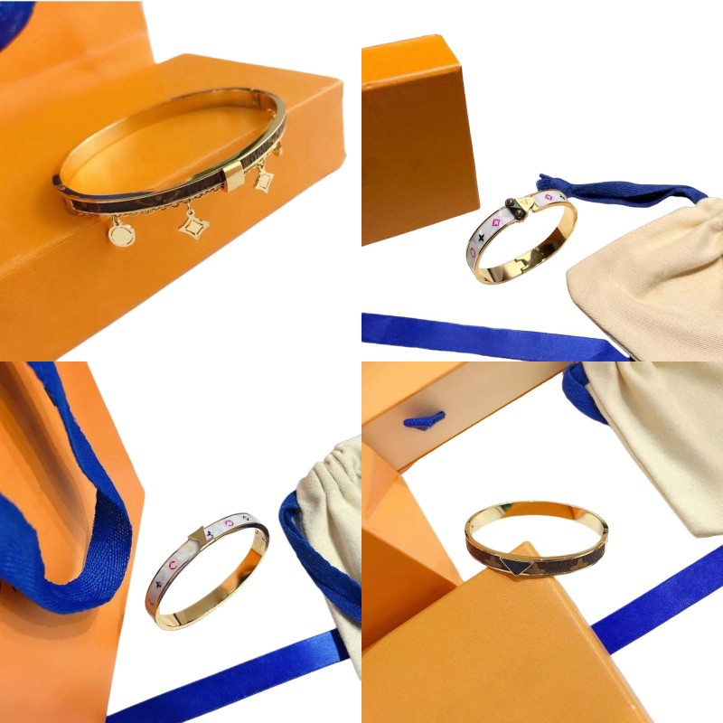 High quality leather men bracelet plated gold bracelet designer for women delicate letters simple designer bracelet men trendy unisex bangles evening party faf247