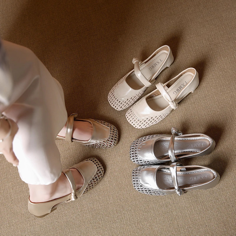 Summer Soft-soled Flats Shoes Round Head Retro Women Shoes Hollow Out Women Shoes Fashion Shallow Flat Shoes 659 250731