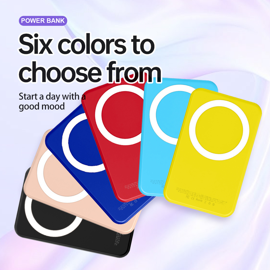 Winsway 5000mAh Magnetic Mini Power Bank, Supports PD and QC 3.0 Fast Charging, Rich Colors, Versatile Functions, Suitable for iPhone 16/15/14/13/12 S