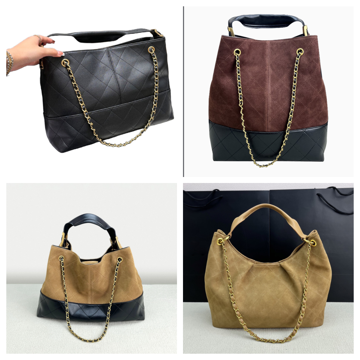 Autumn and Winter New 25A Suede Designer Bag Retro Luxury Handbag Ladies Single Shoulder Crossbody Bucket Bag Fashion Armpit Bag Large Capacity Weekend Shopping Bag