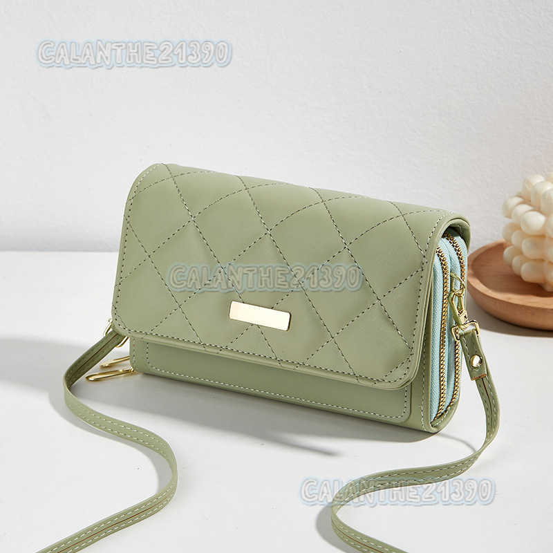Double Layer Embroidered Mobile Phone Bag 2025 Womens Bag New Diamond Grid Envelope Small Fragrant Style Shoulder Bag Womens Crossbody Bag H250801