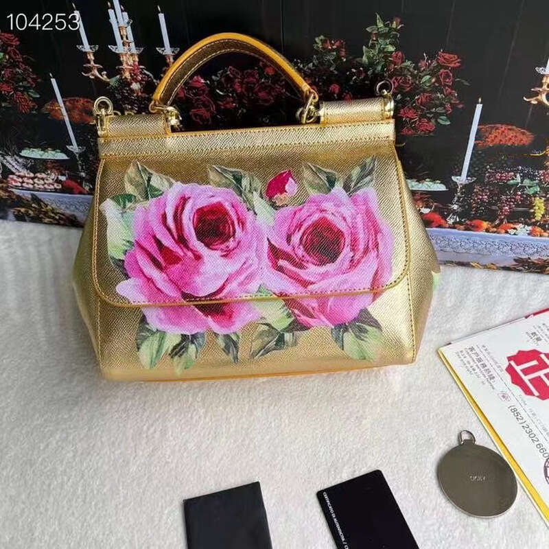 Genuine Leather Printed High-end Women's Bag Sicily Single Shoulder Crossbody Handbag Fashionable Satchel