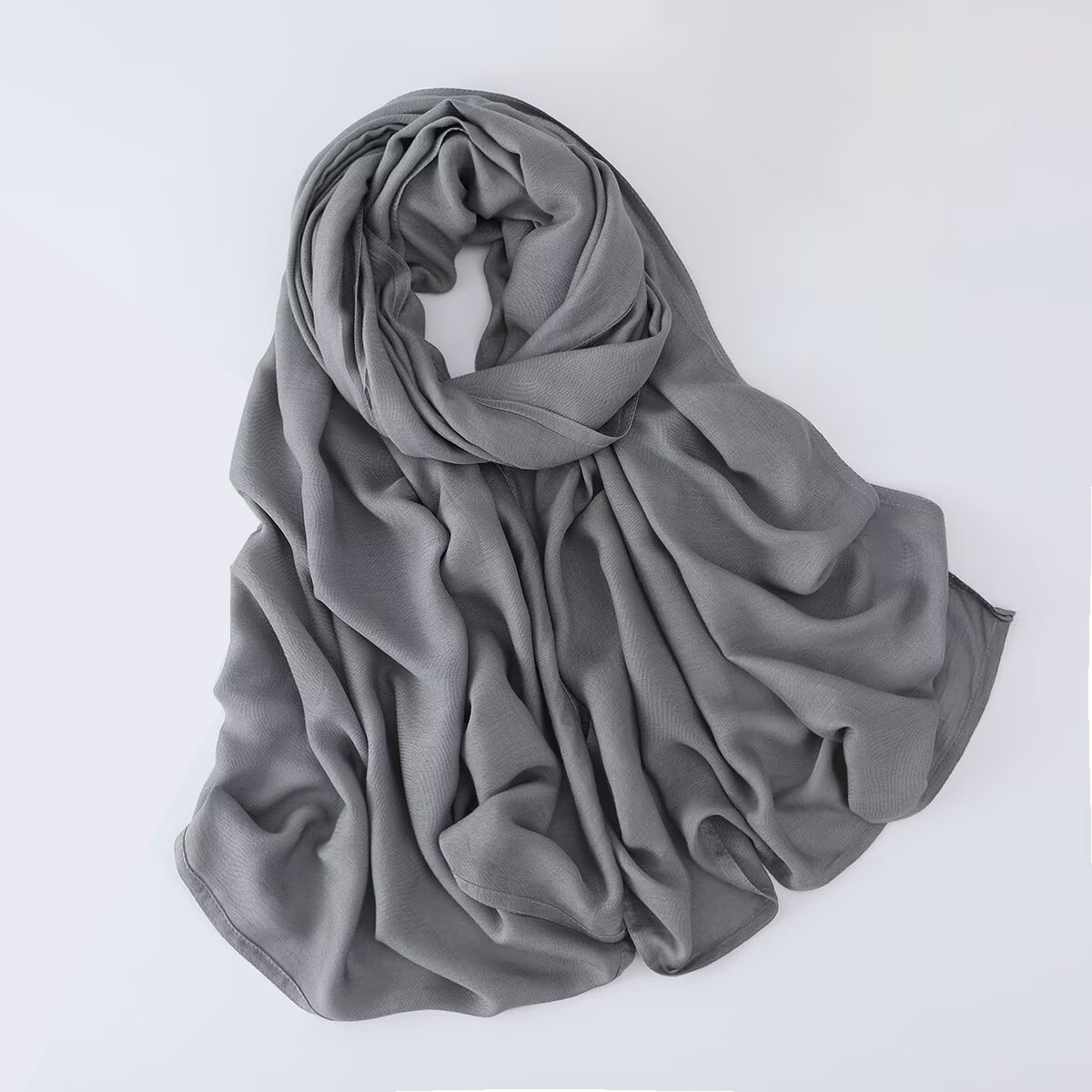 K1551 Double needle wide brim scarf single color high quality shawl factory