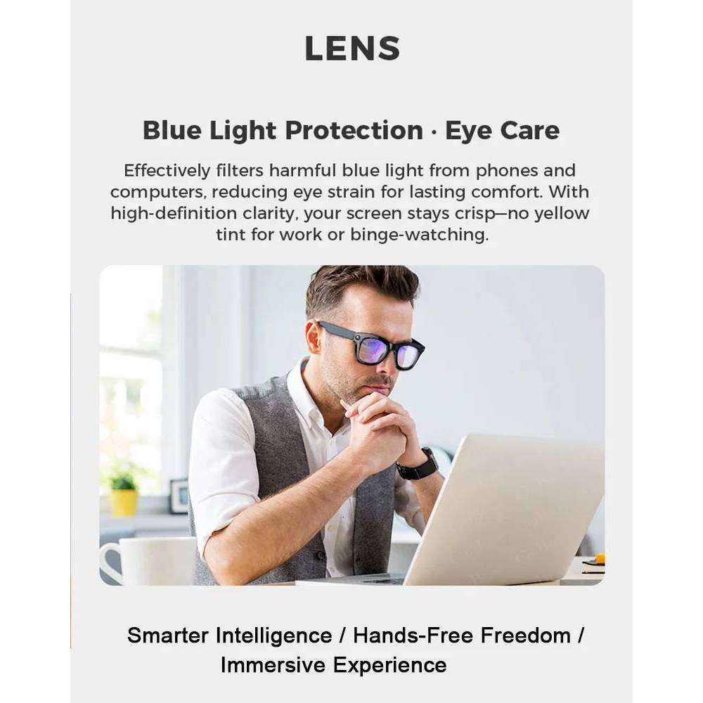Meta Glasses Camera 2025 Fashion AI 500Mp Camera Waterproof Bluetooth Call 230 Mah Music Smart Glasses Identify Pictures Use Chatgpt