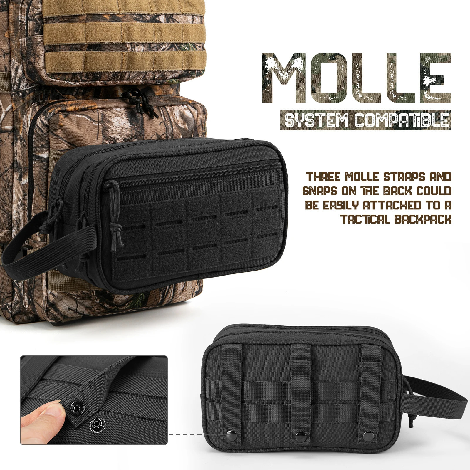 Toiletry Bag For Men Hygiene Bag Mens Shaving Kit Travel shower Bag Waist BackpackTool Molle Pouches Small Dopp Kit belt bag 250731