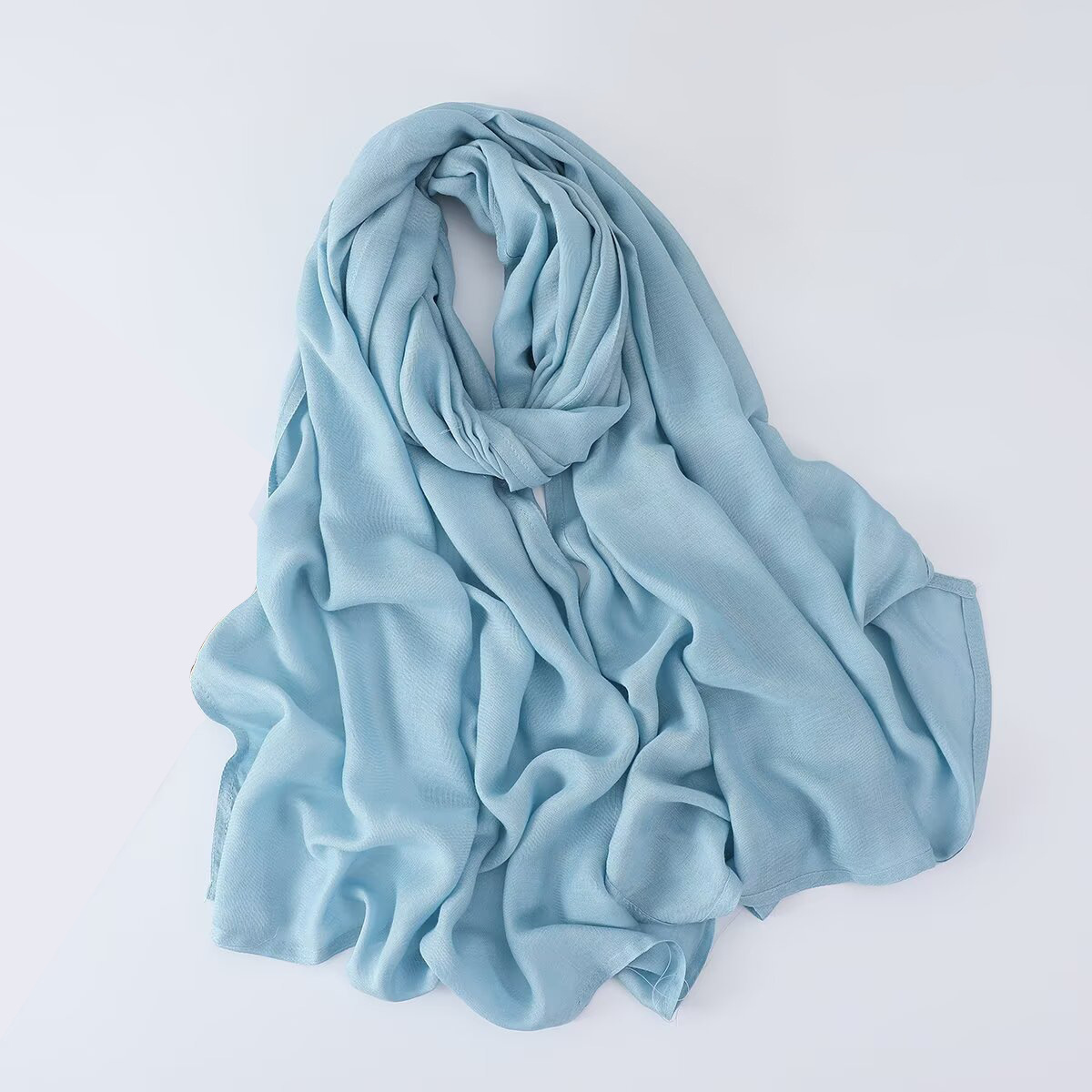 K1551 Double needle wide brim scarf single color high quality shawl factory