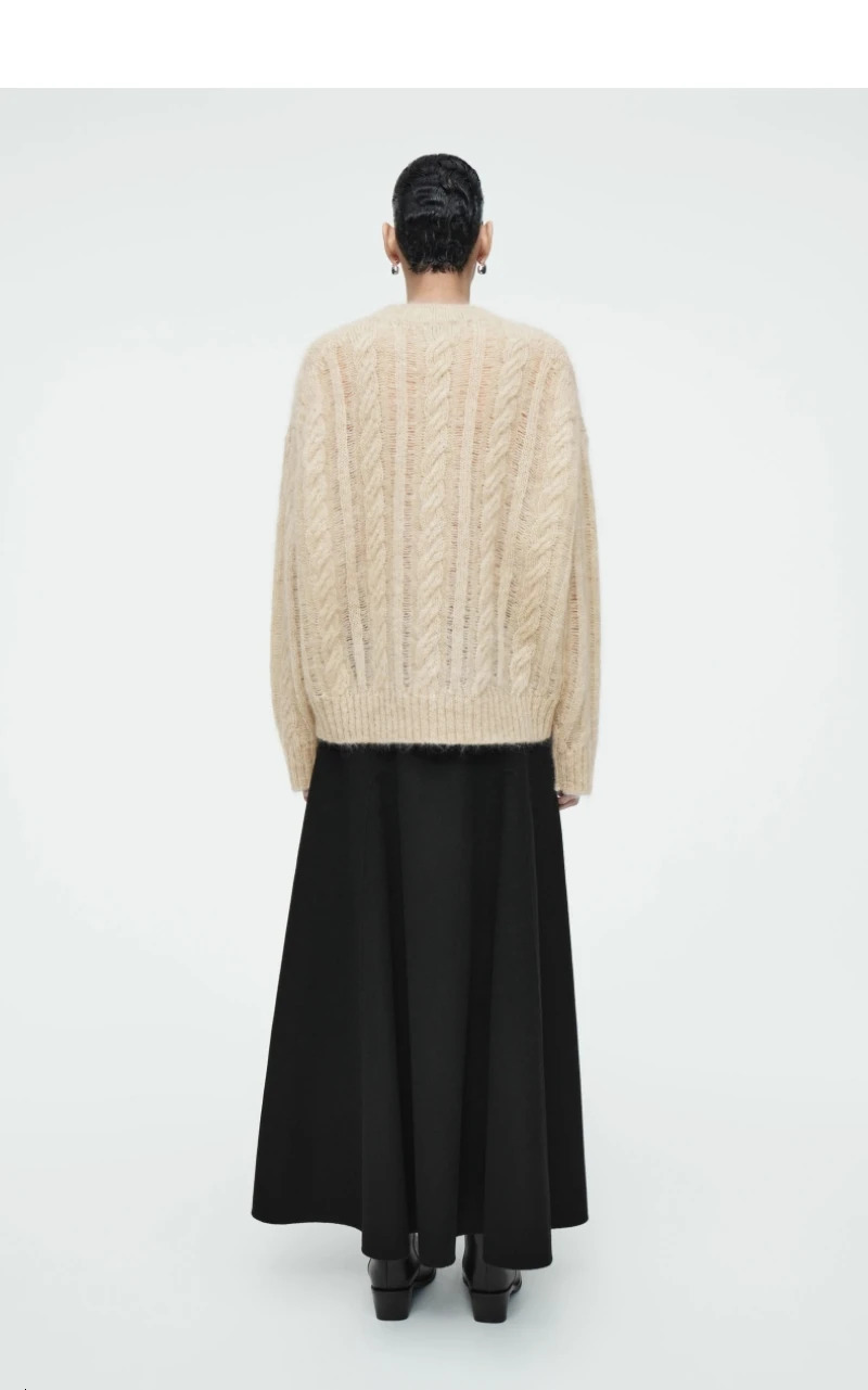 Ethereal MD cos spring style of Womens casual mohair blend twist knit sweater 250731