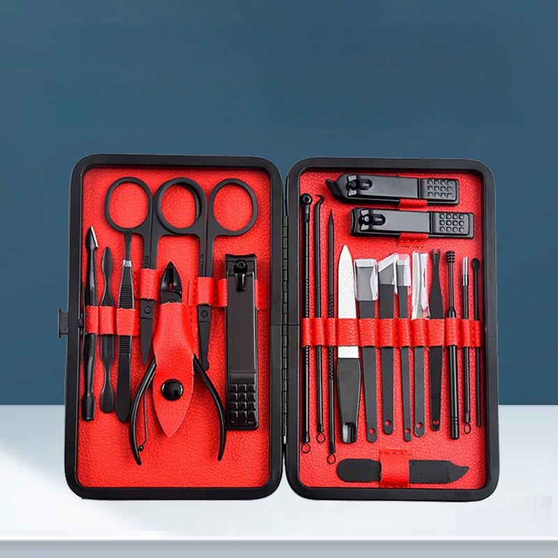 Stainless Steel Nail Repair Tool Set with Leather Case - Professional Kit for Nails