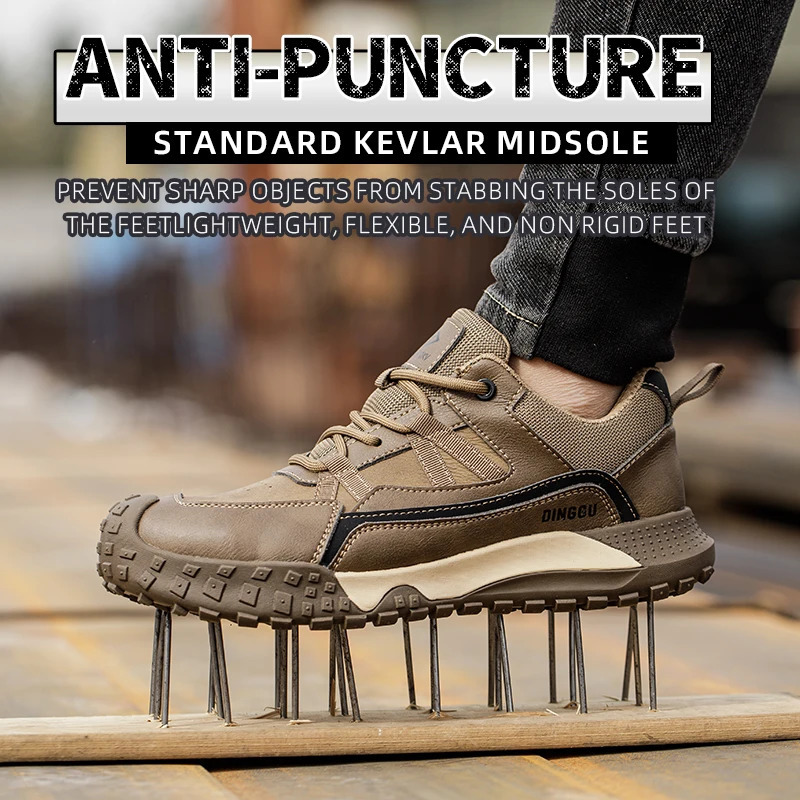 Non Slip Steel Toe Safety Shoes for Men Anti Smash Anti Puncture Work Sneakers Durable Protective Footwear for Industrial Use 250731