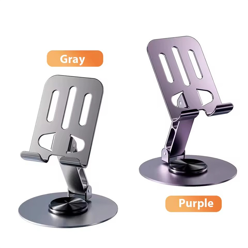 Metal Aluminum Rotatable 360° Mobile Phone Holder Bracket For iPhone iPad Samsung Tablet Flexible Folding Lazy Desktop Adjustable Live Smartphone