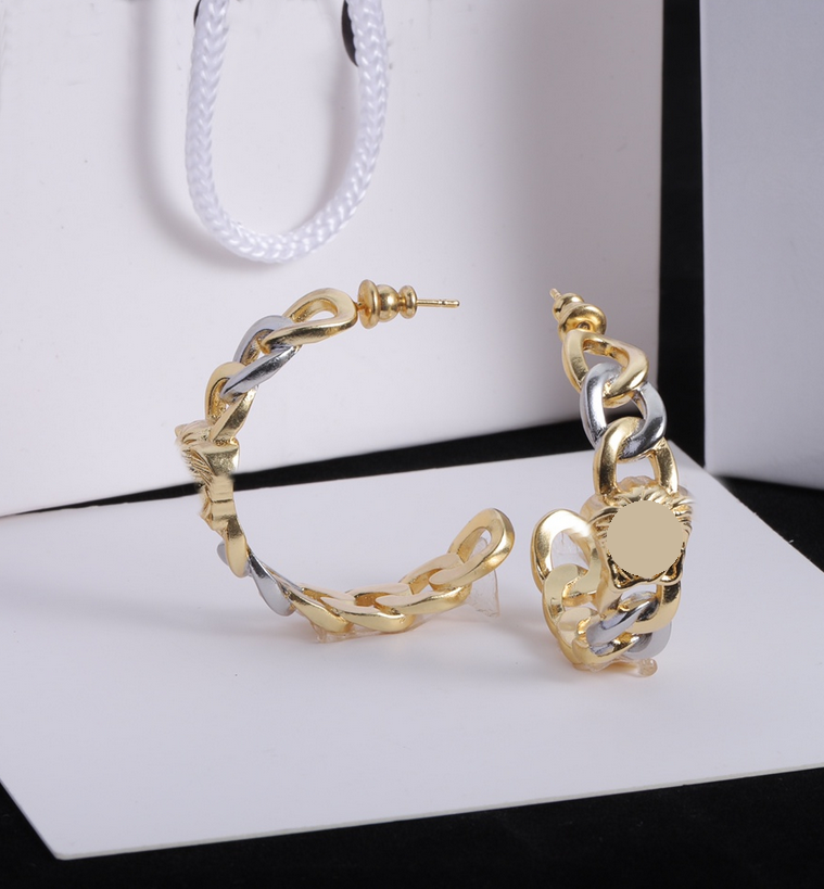 Luxury Designer Hoop Chain Earrings Eardrop Earring Aretes Orecchini Women Lady Party Wedding Jewelry Classic Quality Jewelry Accessories Lovers Gift