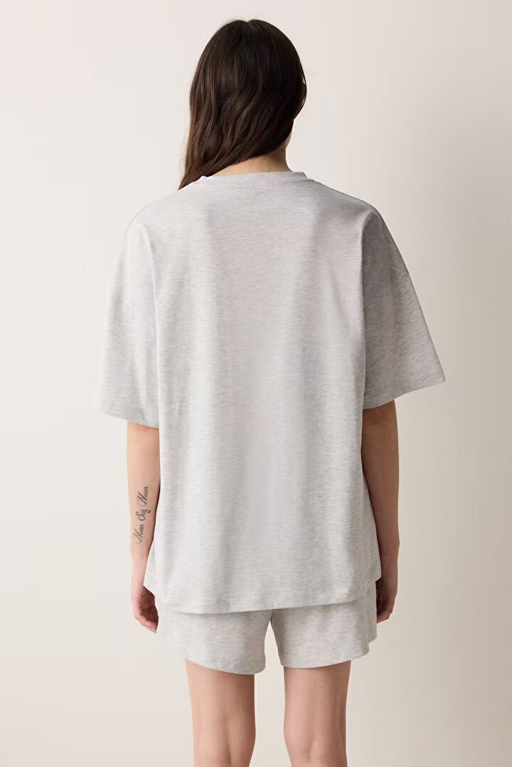 Women's Summer Sleepwear with Sporty Outfit Features - Comfortable Short Sleeves and Shorts Set