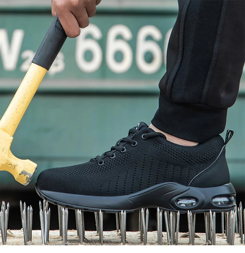 Steel Toe Safety Shoes for Men Women Indestructible Non Slip Work Shoes Comfortable Breathable Safety Shoes Lightweight Sneaker 250731