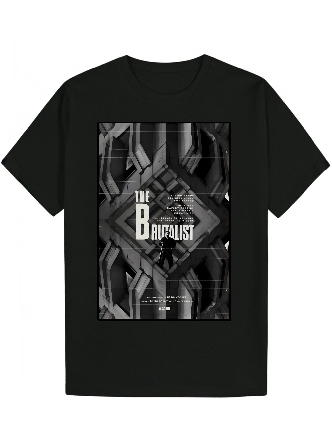 Men's Round Neck T-Shirt with 'THE BARTALIST' Pattern Design - Black, Short Sleeve, Regular Fit, Breathable Fabric, Suitable for Wear, 