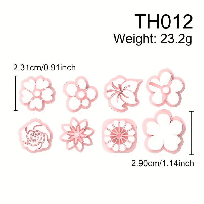 Floral Polymer Clay Cutters Set, Boho Floral Clay Cutters Kit, Petal Shaped Plastic Mini Clay Punch Tools for DIY Jewelry,Wreath Crafting - Polymer Cl