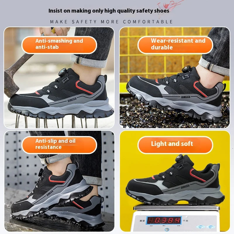 Steel Toe Lightweight Indestructible Safety Shoes Slip Resistant Security Protective Shoes Protection Safety Shoes for Men 250731