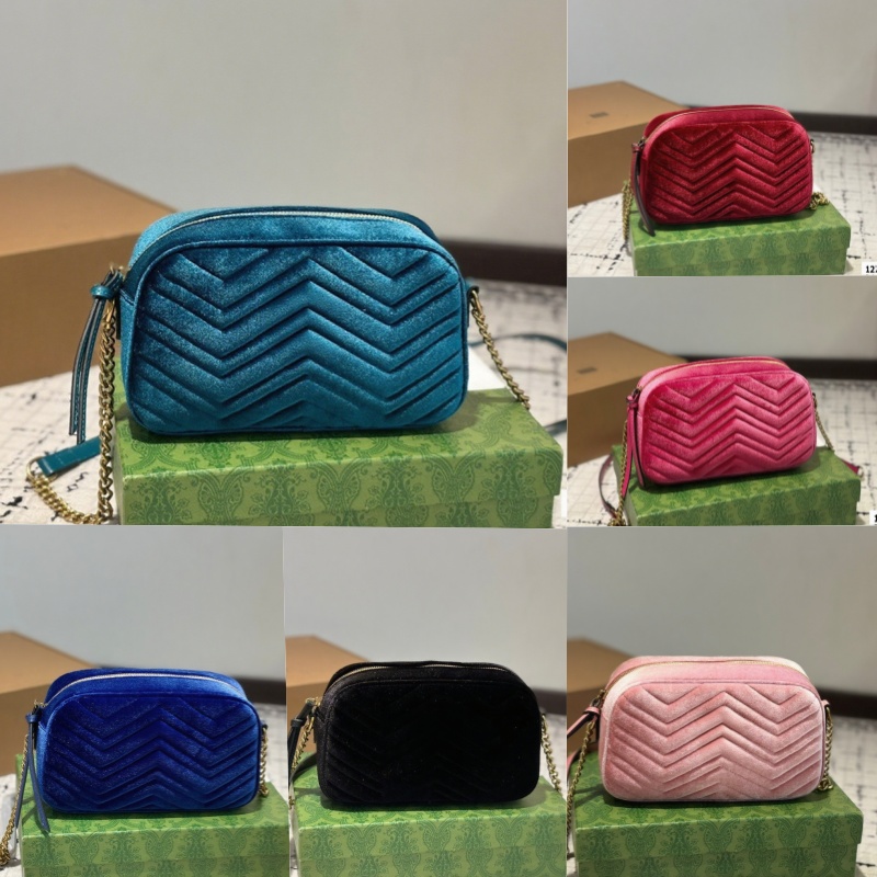 Velvet Camera Bag Shoulder Women Suede Chain Luxury Handbag Designer Crossbody Bag