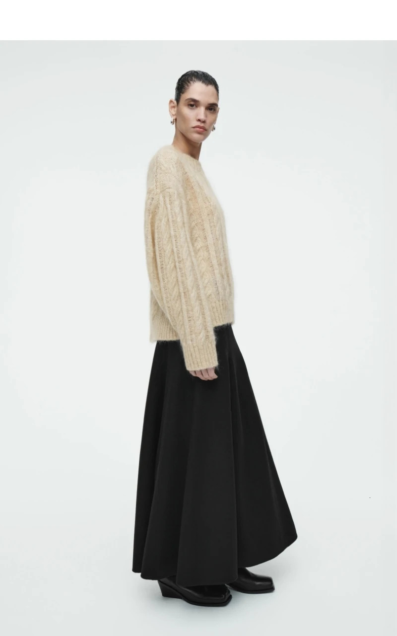 Ethereal MD cos spring style of Womens casual mohair blend twist knit sweater 250731