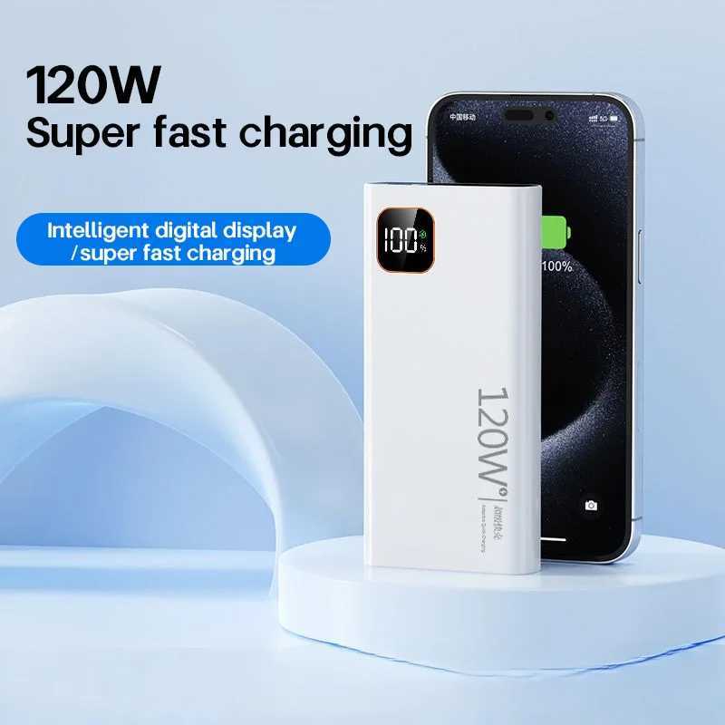 NEW 120W High Capacity Power Bank 50000mAh Fast Charging Powerbank Portable Battery Charger For Android S250801