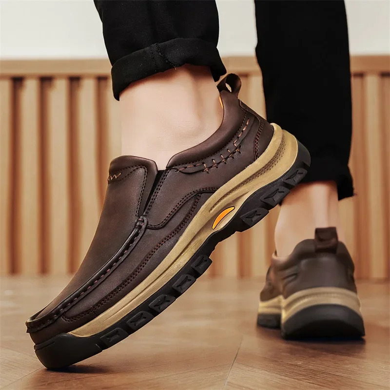 Fashion Trendy Male Driving Shoes Versatile Non-slip Hiking Shoes Comfortable Outdoor Mens Loafers Moccasins Treking Footwear 250731