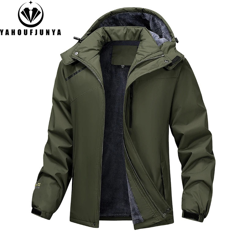 Winter Men Outdoor Windbreak Camping Skiing Jacket Hiking Removable Hooded Plus Thick Warm Comfortable Coat Male 7XL 250729