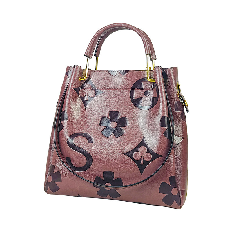 Fashion Geometric Embossed Women's Handbag Free Shipping Designer Luxury European And American Large Capacity Business Shoulder Bag High End Buck