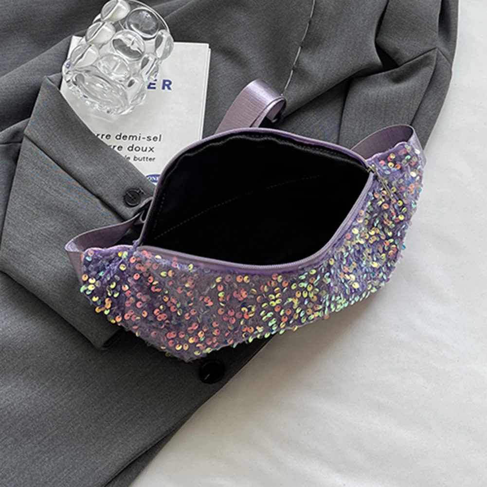 Women Trendy Crossbody Bag PU Leather Sequin Stylish Hobo Bag Adjustable Strap Shining Ladies Commuting Bag 250731