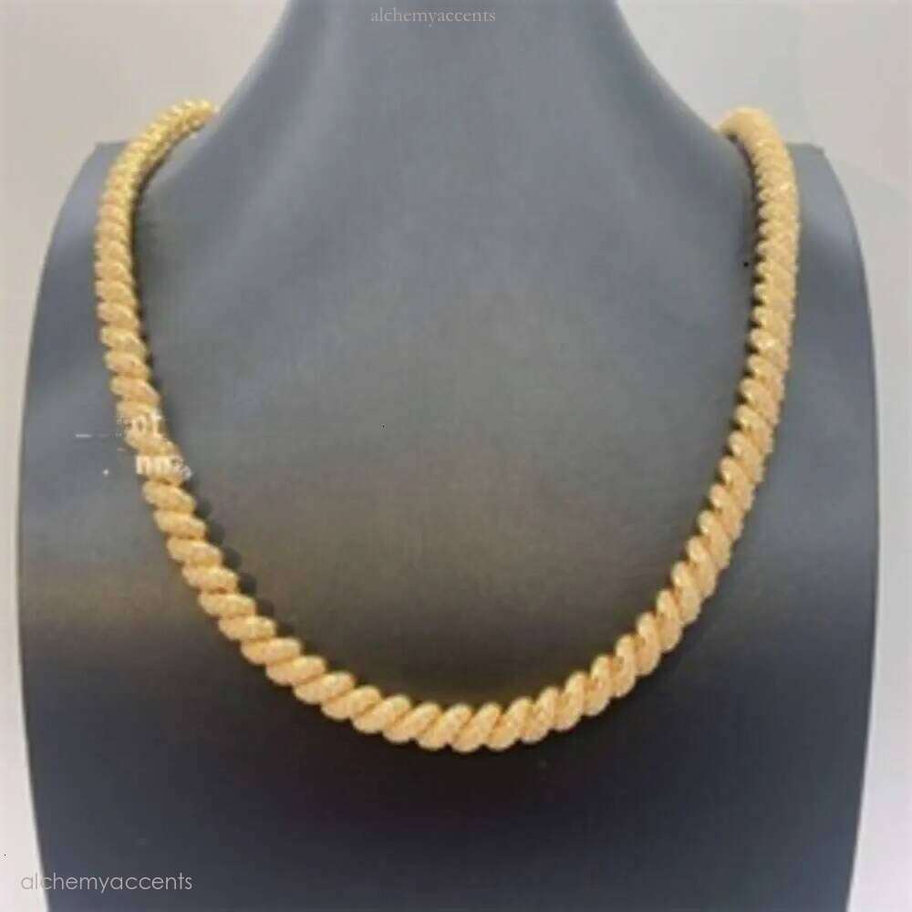 Buss Down Custom Fully Iced Out Vvs Dia 8mm Sterling Sier Rope Chain Necklace Moissanite Cuban - view 9