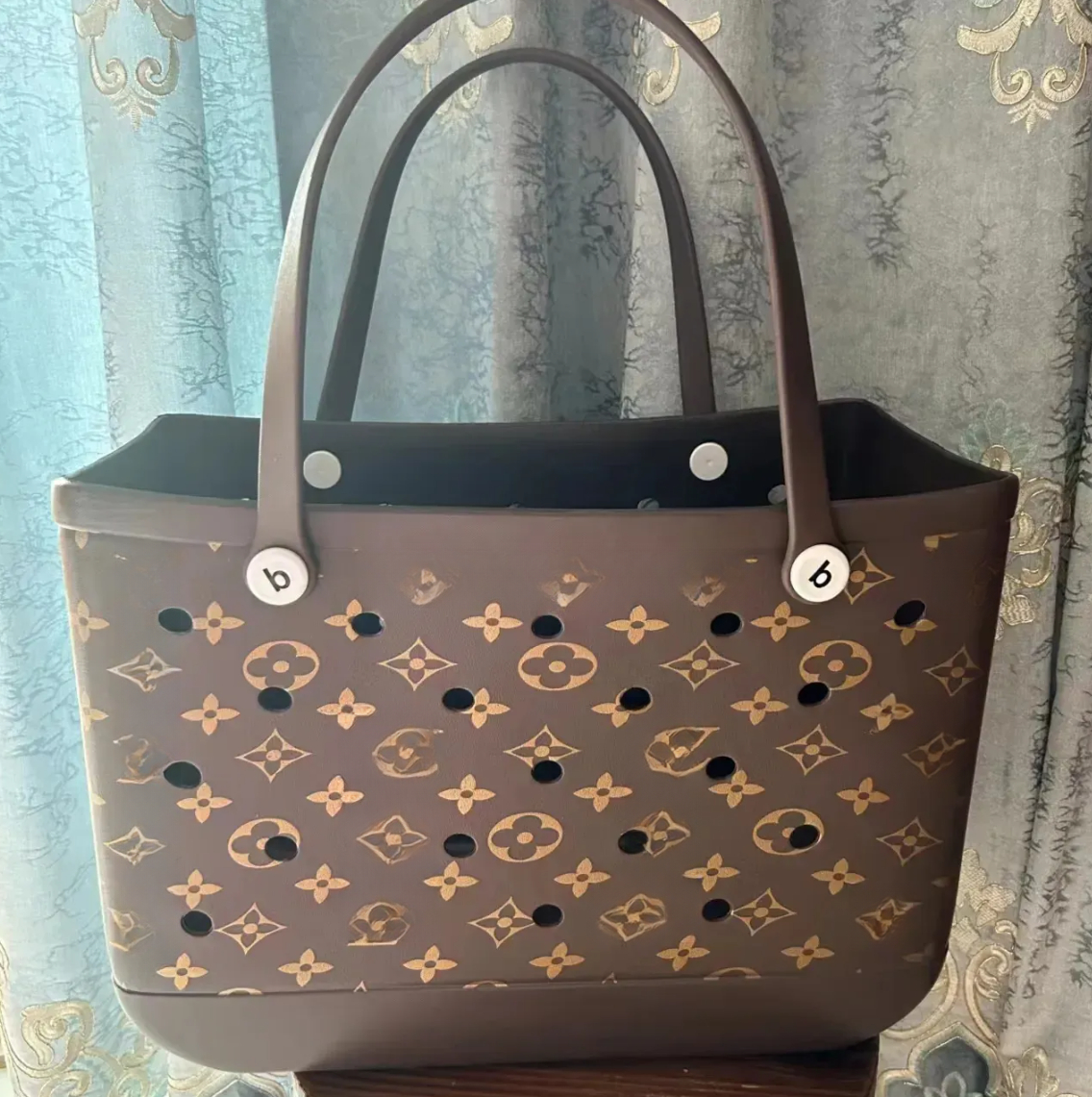 Designer Fashion Luxury Women Bags XL XXL Silicone Beach Custom Tote Yellow White Baseball Eva Plastic Rubber Beach Bags Shopping Baskets For Summer 0802