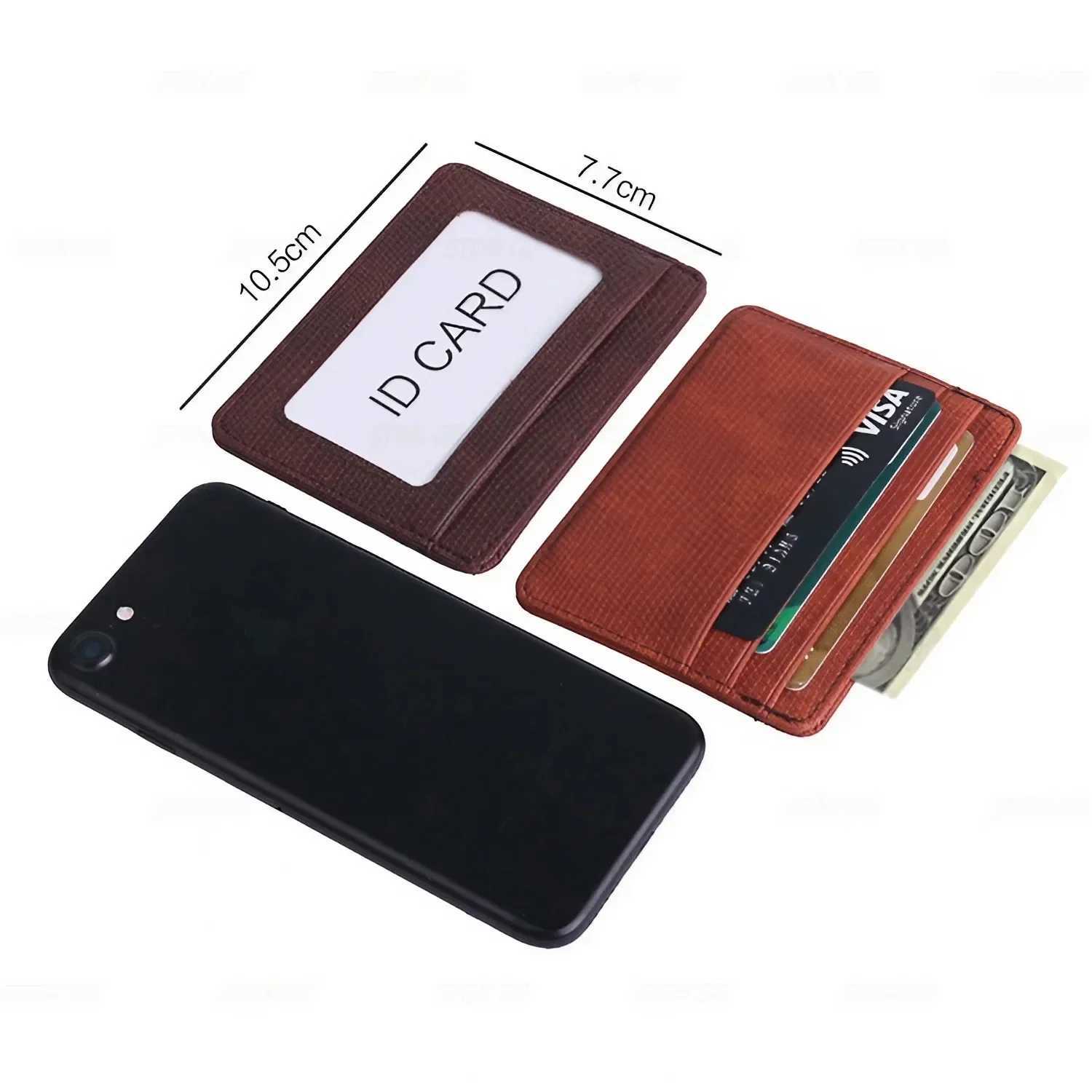 KISMIS Small Mini Travel PU Leather Card Holder Wallet - Lizard Pattern ID Window Case for Men Women R250801