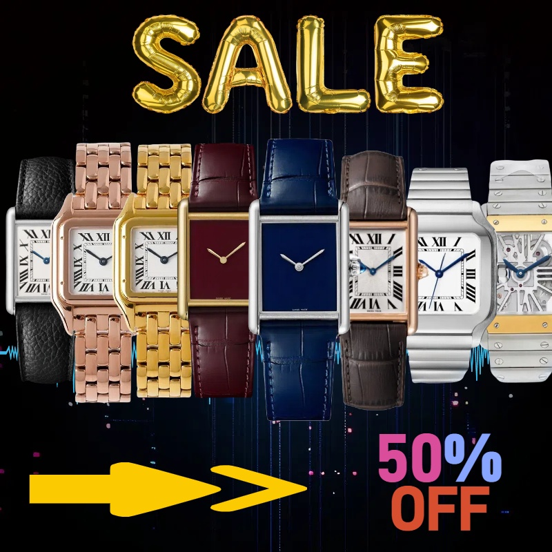 moissanite watch mens watch jason007 watch women luxury watch designer watch Square skeleton watch high-end designer business watch 904L stainless steel with box