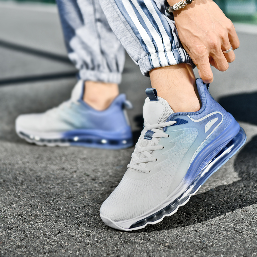 6662- New hot selling sports shoes basketball shoes full palm air cushion mesh breathable running thick sole shock-absorbing air cushion shoes