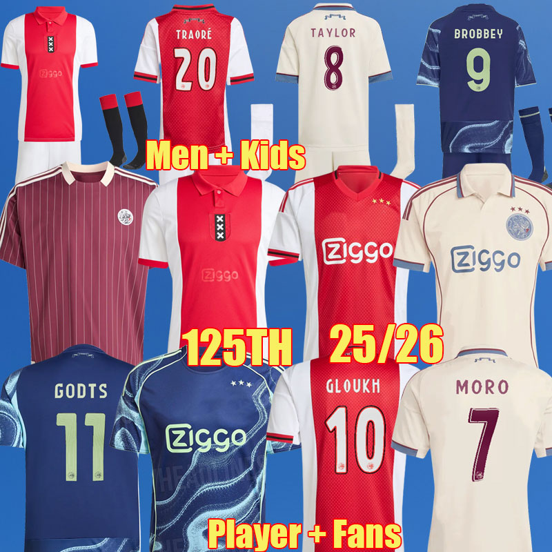 25 26 TAYLOR BERGWIJN FORBS 2025 2026 Soccer JAXJerseys 125TH HATO HENDERSON BROBBEY GLOUKH AKOM football shirts men kids uniforms HLYNSSON FORBS Kits aajax 11